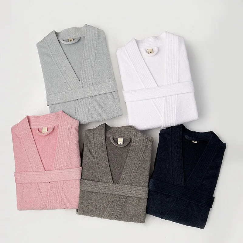 Женская ночная рубашка банный халат однотонный длинный из полиэстера на три