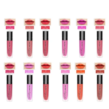 

2019 Newest Make Up Lips Matte Liquid Lipstick Waterproof Long Lasting Sexy Style Lip Gloss Beauty Red Lip 12 Colors Lip Gloss