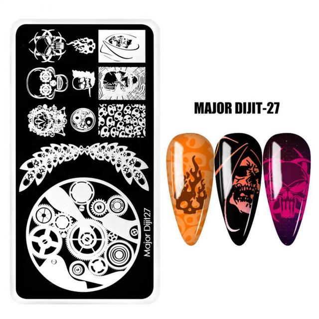 irregular shape Nail Stamping Plates Skull Template Dot Point Image Printing Stencil Nail print template Manicuring Tool