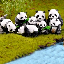 8 шт./компл. Смола Panda фигурки животных кукольный домик сказочные садовые аксессуары для Садовый горшок для суккулентов декора сада украшения
