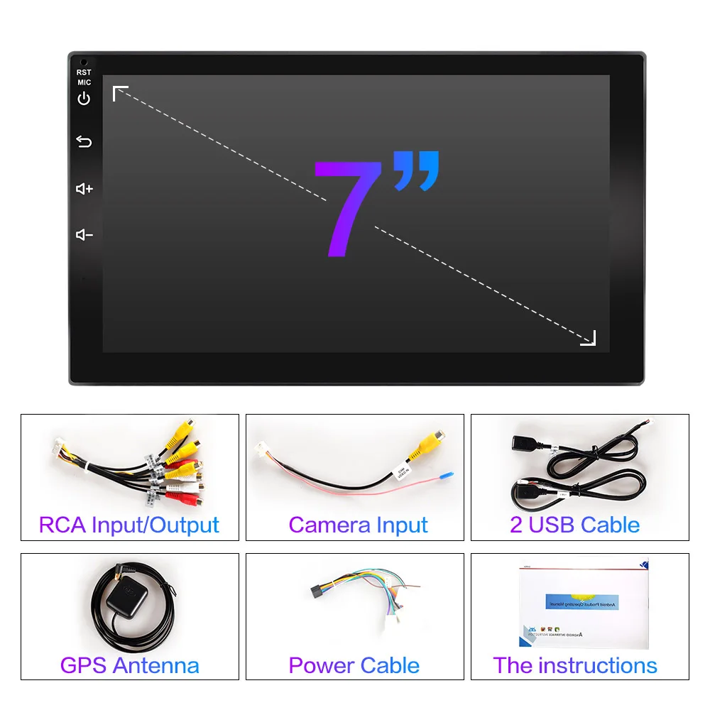 Автомобильный мультимедийный плеер Andriod gps навигация 2DIN HD Авторадио 4G WiFi USB FM 2 Din " автомобильный аудио Радио стерео видео 1G 2G ram
