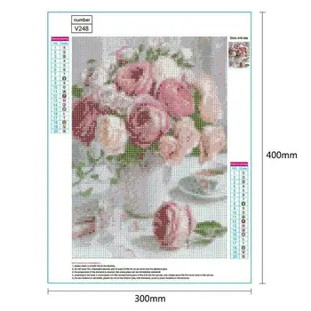 

Decoration Diamond Painting DIY Embroidery Kit Pink Flowers Living Room