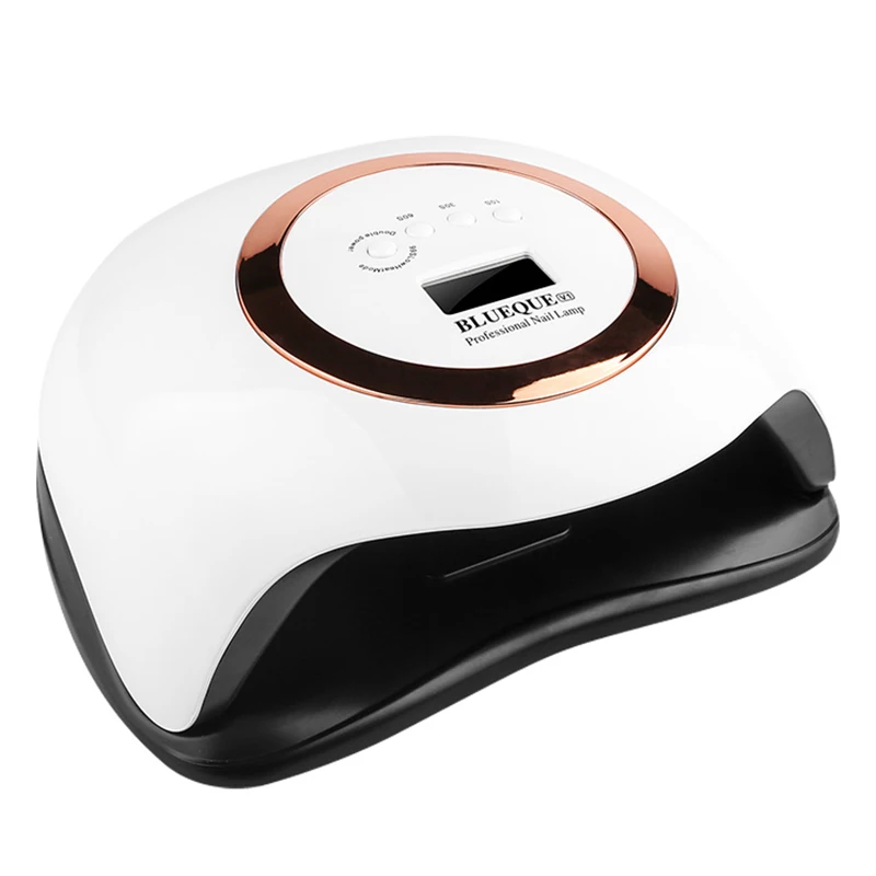 

BLUEQUE 168W UV LED Nail Lamp Professional Nail Dryer for Gel Polish Curing Lamp for Fingernail & Toenail Golden EU Plug