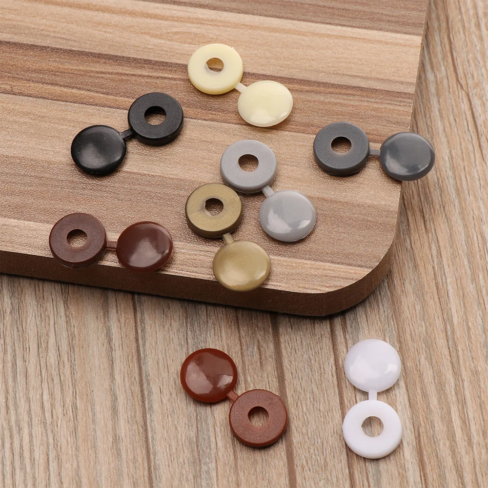 100 unids/pack tapa de rosca de plástico con bisagras de colores tapa plegable tuerca de botón pernos proteger muebles autorroscantes decoración Exterior|Tornillos| - AliExpress