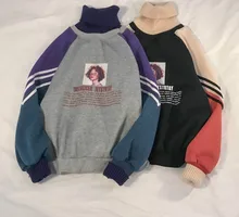 

Casual Sweatshirt Women Winter Oversize Tops Fashion Pattern Printed Streetwear Turtleneck Outerwear Warm Pullover Autumn Winter