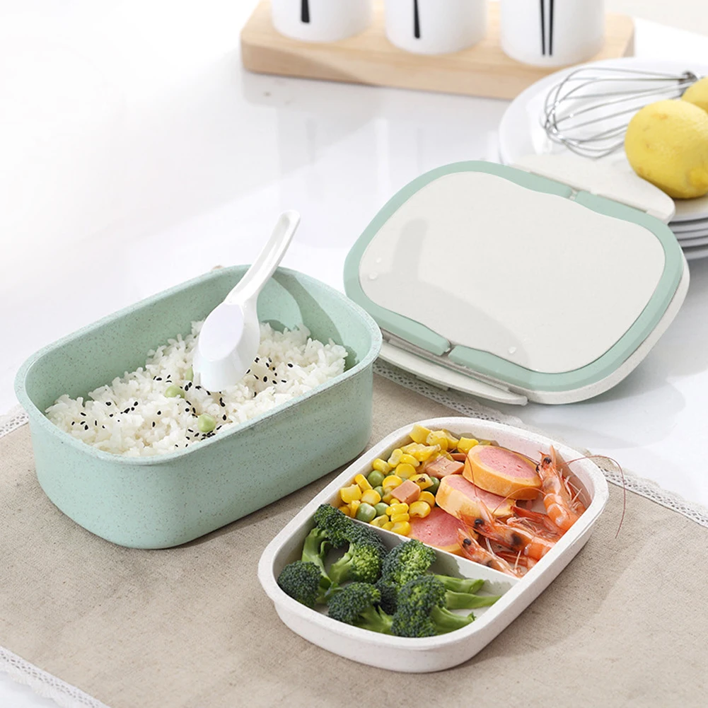 

Wheat Straw Portable Lunch Box Picnic Storage Microwave Bento Food Snack Fruit Storage Container For Kids School Food Container