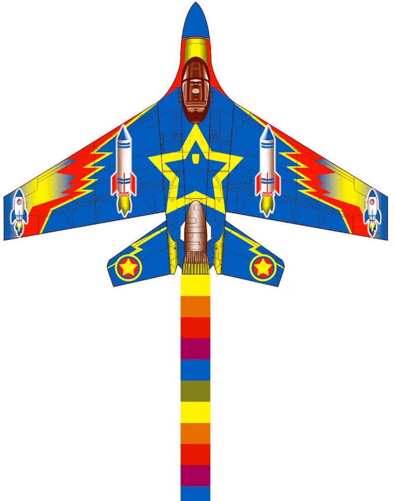 Free shipping large plane kite flying toys nylon ripstop fighter kite string line wei kite factory elf aircraft kites pilot bear 2
