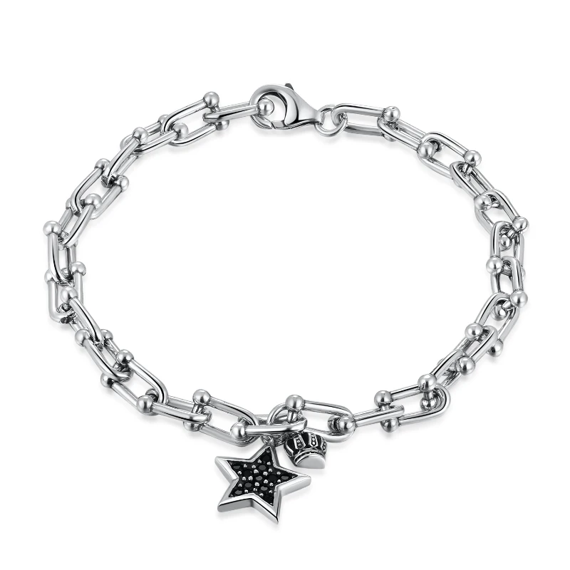 Cigovo925 Серебряный декоративный Браслет Женская Корейская версия простой фригидный стиль темперамент Sen