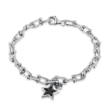 Cigovo925 Серебряный декоративный Браслет Женская Корейская версия простой фригидный стиль темперамент Sen