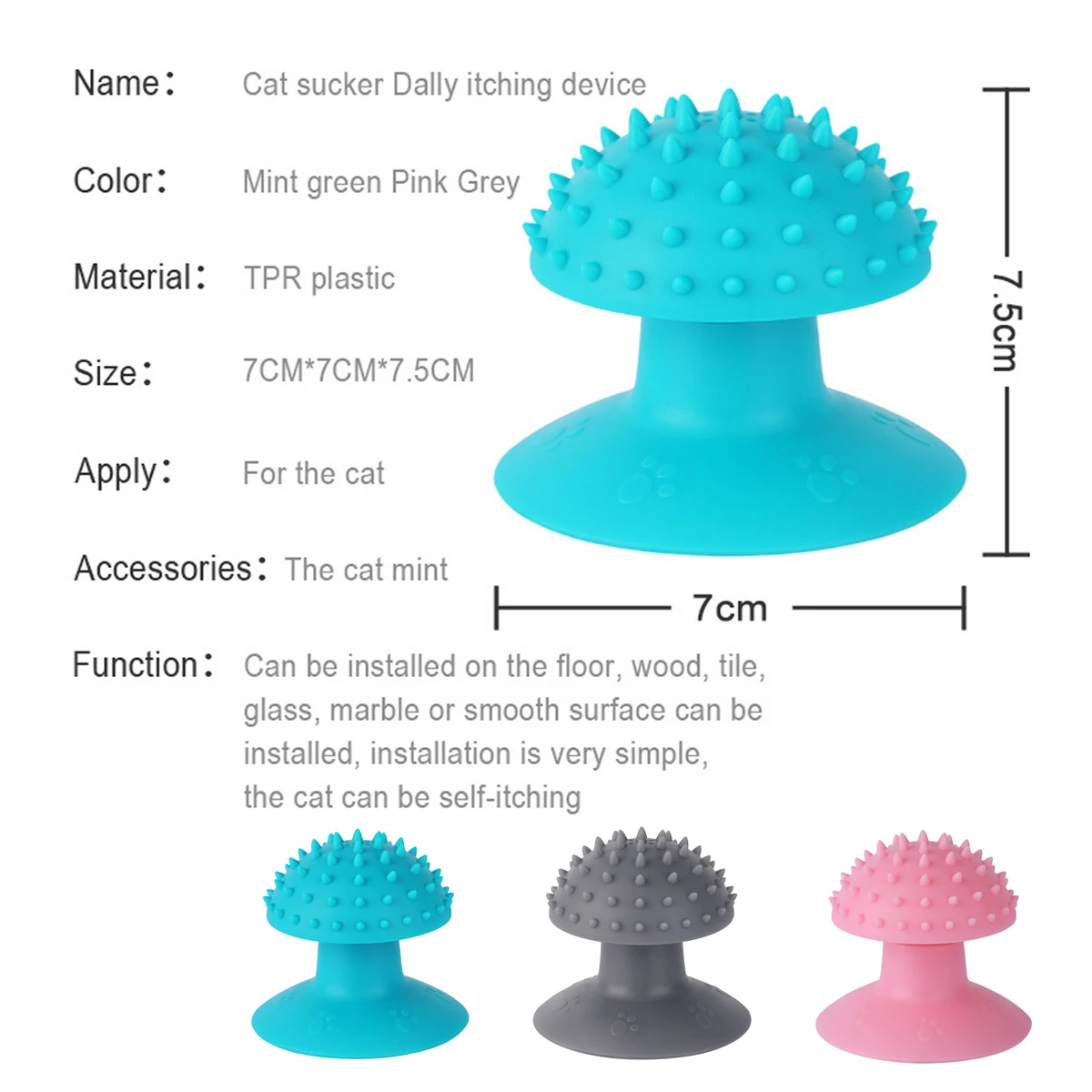 SUPREPET Rubber Pet Cat Comb with Suction Cup Granular Durable Pet Cat Horn Brush Massage Beauty Instrument Pet Cat Massager
