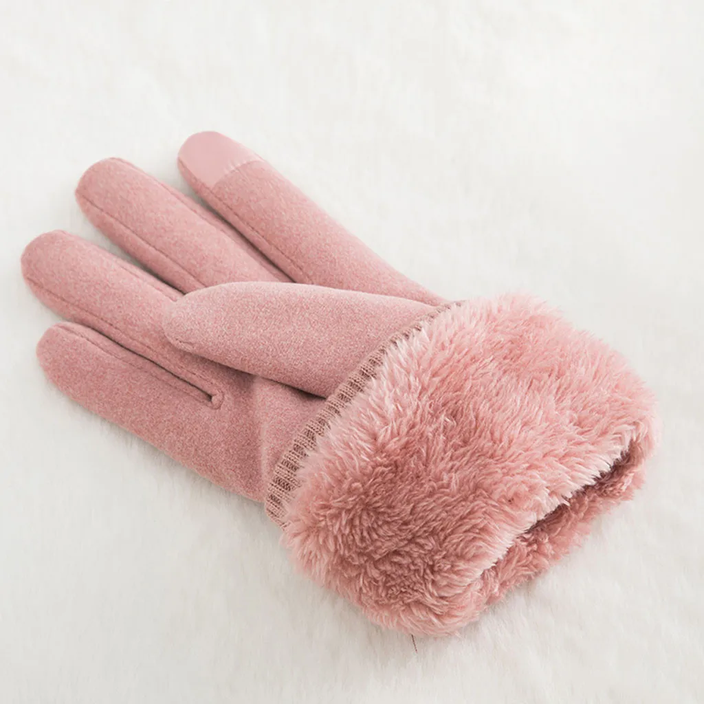 Классические женские модные зимние теплые перчатки для спорта на открытом воздухе, варежки Eldiven, однотонные розовые перчатки Guantes Femme Guantes Invierno Mujer#10