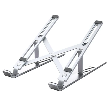 

Lazy Laptop Holder Adjustable Height Foldable Universal Portable Tablet Stand Modern Desktop Storage Home Office Aluminum Alloy