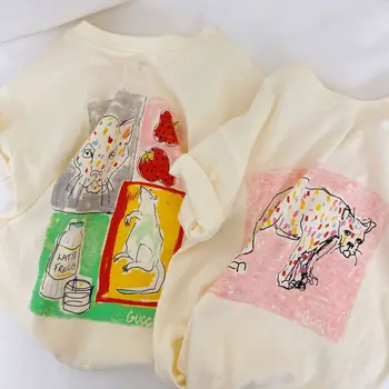 

Summer Family Matching Outfits Mommy Daddy Kid Son Baby T-Shirt Shirts Family Clothes Child Strawberry Leopard Tops Photography