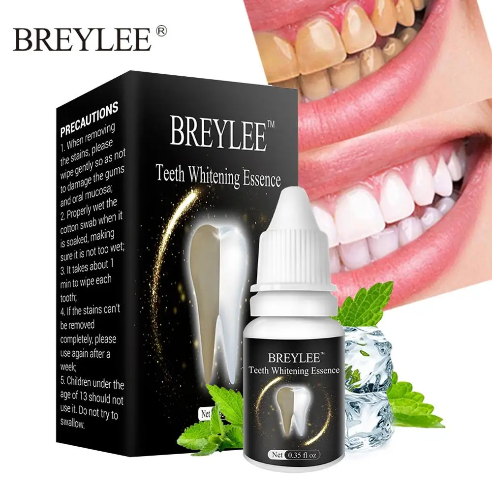 

BREYLEE Teeth Whitening Serum Gel Oral Hygiene Cleaning Essence Remove Plaque Stains Tooth Bleaching Dental Care Toothpaste 10ml