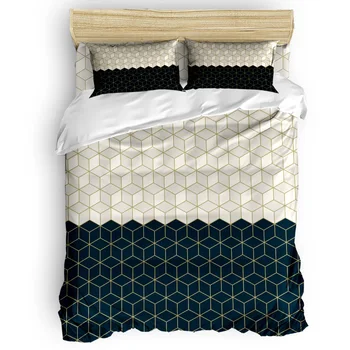 

Modern Geometric Mesh Printing Custom Bedding Set 3D Digital Printing Christmas Bedding Set US KING QUEEN