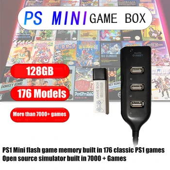 

Whatsko 176 models 128G 7000+ game game extended double game family classic game children double video game for Sony PS1 MINI