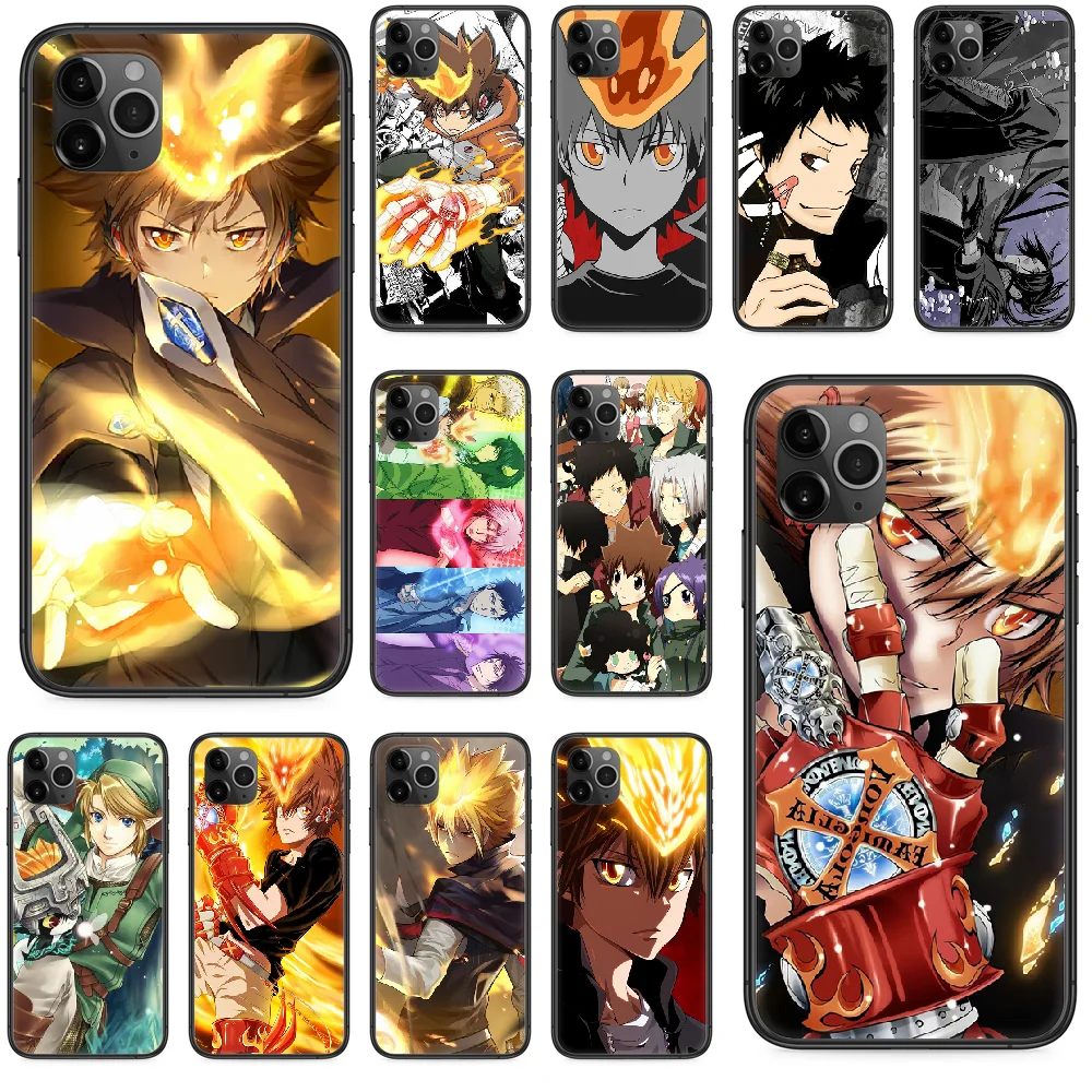 Anime hitman reborn rokudou mukuro caso de telefone para o iphone 4 4S 5 5S se 5c 6s 7 8 plus x xs xr 11 pro max 2020 preto à prova dwaterproof água