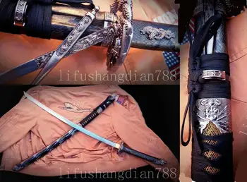 

1095 CARBON STEEL JAPANESE SAMURAI KATANA SWORD SAYA HAS TWO SMAIL DAO