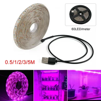 

LED Grow Light Full Spectrum USB Grow Light Strip Waterproof 2835 DC5V LED Phyto Lamps for Plants Flowers Greenhouses Hydroponic