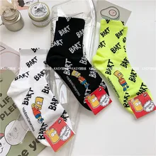 Носки с рисунком из мультфильмов, аниме, рисунок, Варфоломей, милые забавные женские хлопковые носки, Осень-зима, кавайные, корейские, удобные, дышащие, повседневные