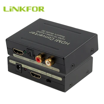 

LiNKFOR HDMI to HDMI+Audio (SPDFI+L/R) Support 4K x 2K 3D HDMI Audio Extractor Converter With Optical SPDIF RCA Analog Audio