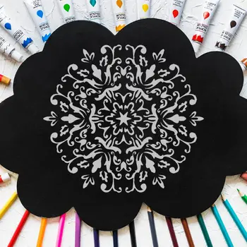 

6pcs/set Mandala Drawing Template Wall Stencil Painting Embossing for Wood Floor Tiles