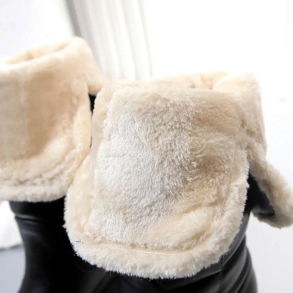 BONJOMARISA Winter 34-43 Warm slip-on Platform Boots Ladies Waterproof mid-calf Snow Boots Women Casual Wedges Shoes Woman