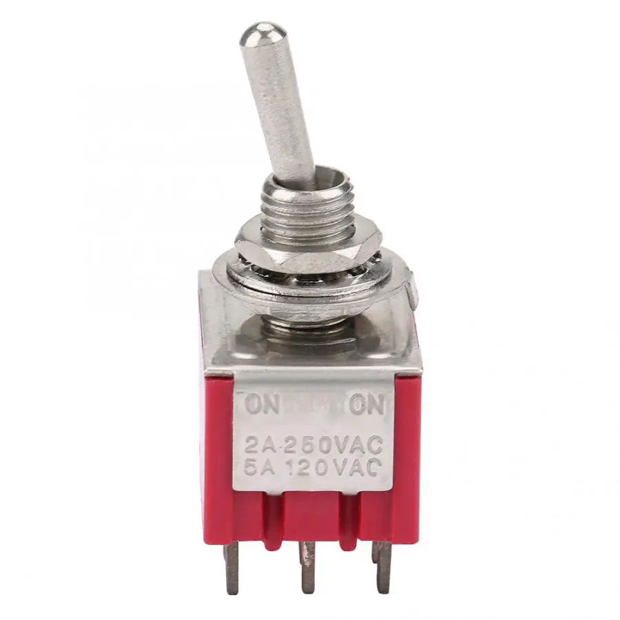 5 шт. ON-ON 2 позиционный тумблер 3PDT 9 Pin 6 мм 2A/250VAC 5A/120VAC
