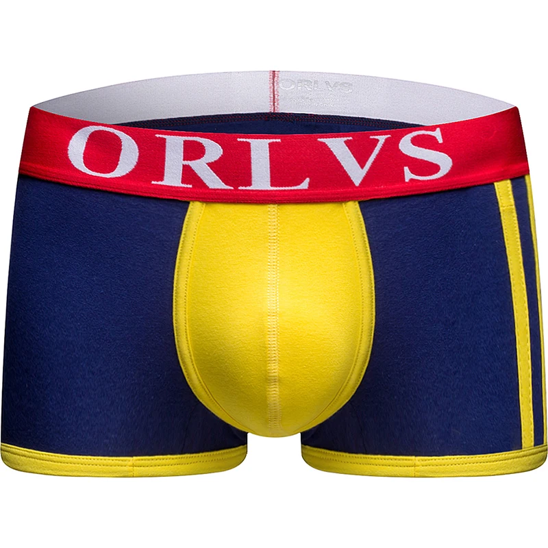 ORLVS Brand boxer men underwear gay boxer shorts ropa interior hombre cueca tanga calzoncillo hombre boxer para hombre mesh - Цвет: OR70-navyblue