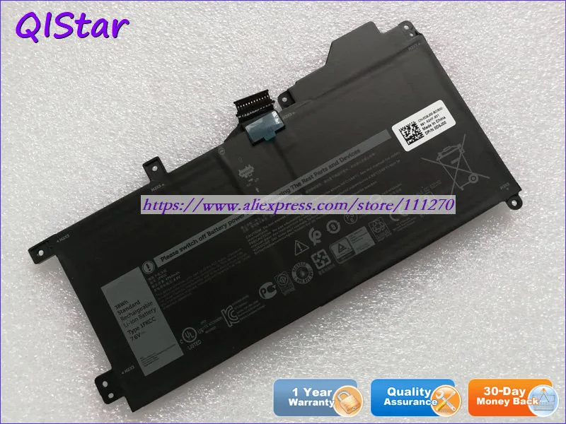 QISTAR 7,6 V 4750mAh подлинный 1FKCC 09NTKM Аккумулятор для ноутбука DELL