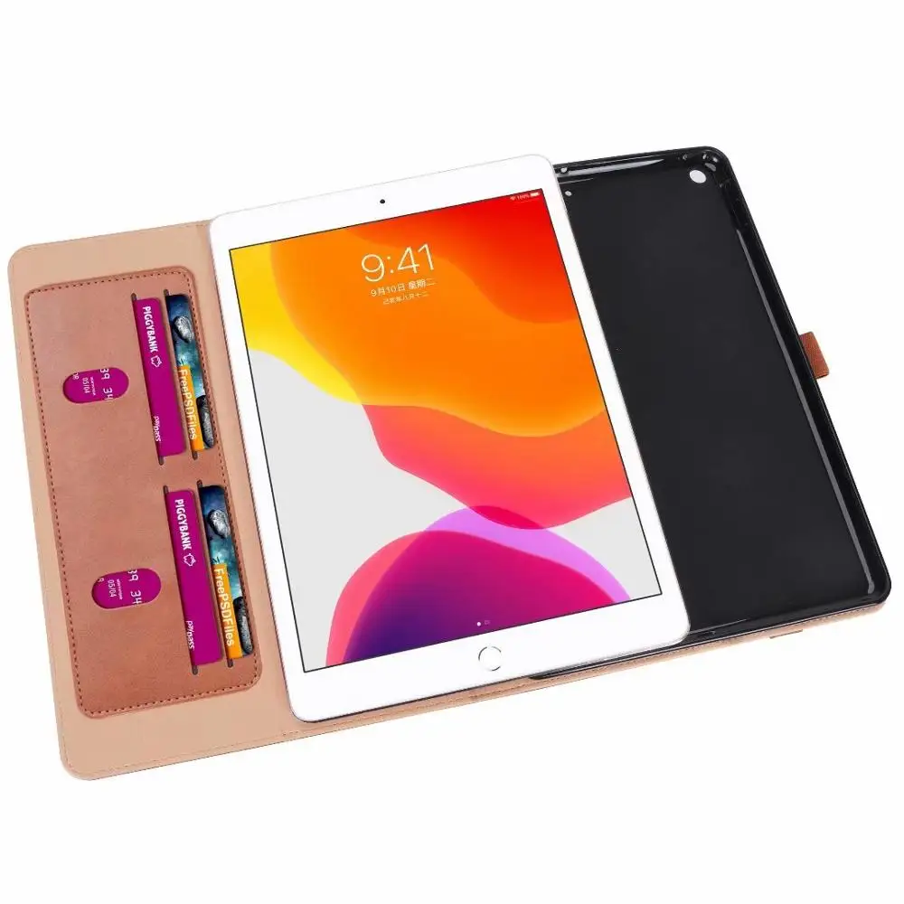 Модный деловой кожаный чехол для планшета для нового IPad 7th Gen 10,2 дюймов Смарт авто спящий Пробуждение Чехол подставка Коке+ ручка