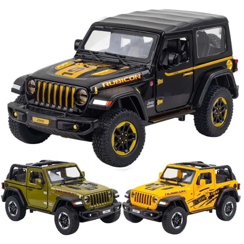 120 Jeep Wrangler Car Model Diecast Alloy Car Toy Rubicon 1941 Sound
