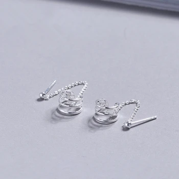 

925 Sterling Silver Ear Cuff Clip on Earrings for Women Trendy Mens Ear Cartilage Hip Hop Earings Brincos Aretes Jewelry