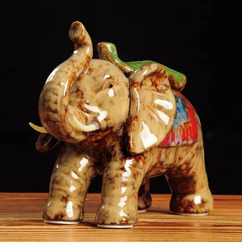 

Ceramic Ornaments Auspicious Elephant Ceramic Crafts Home Decoration Desk Study Room Decoration Gifts JY