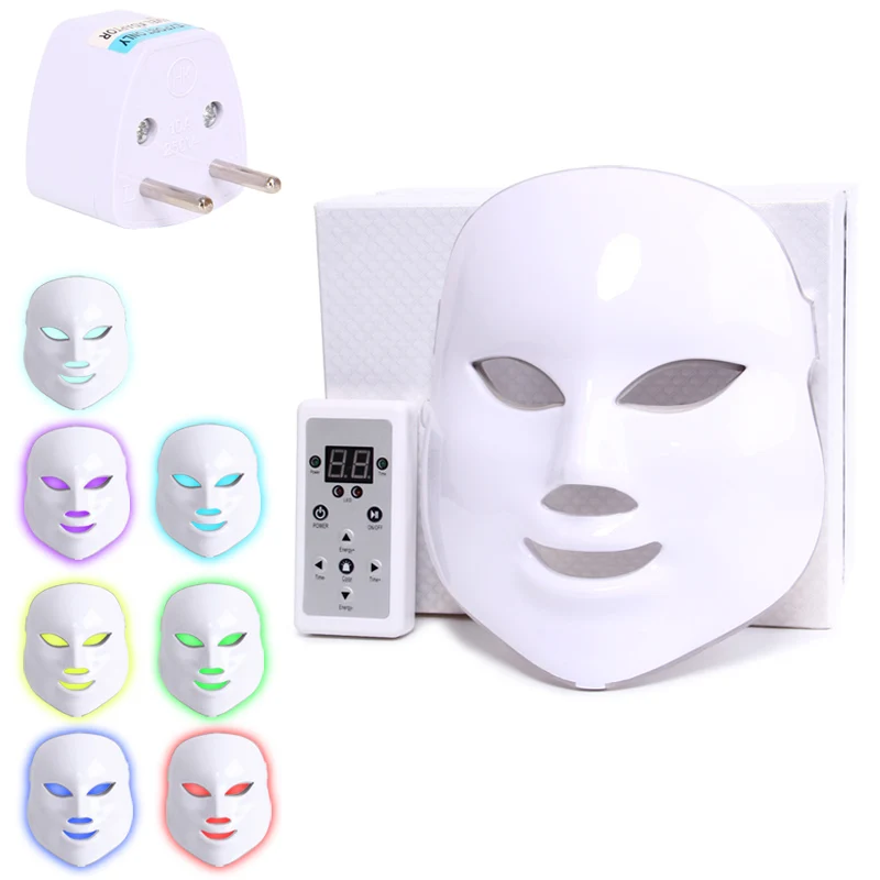 Дарсонваль, 7 цветов, фотонная светодиодная маска для лица, светильник для терапии лица, фототерапия, устройство для отбеливания морщин и угревой сыпи, уход за кожей - Цвет: EU