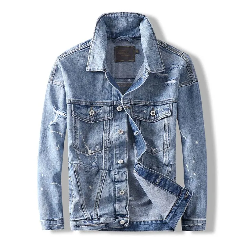 Мужская куртка, пальто, уличная джинсовая куртка Chaqueta Hombre VESTE Homme jaqueta, джинсы Masculina, верхняя одежда, ковбойская повседневная одежда с принтом
