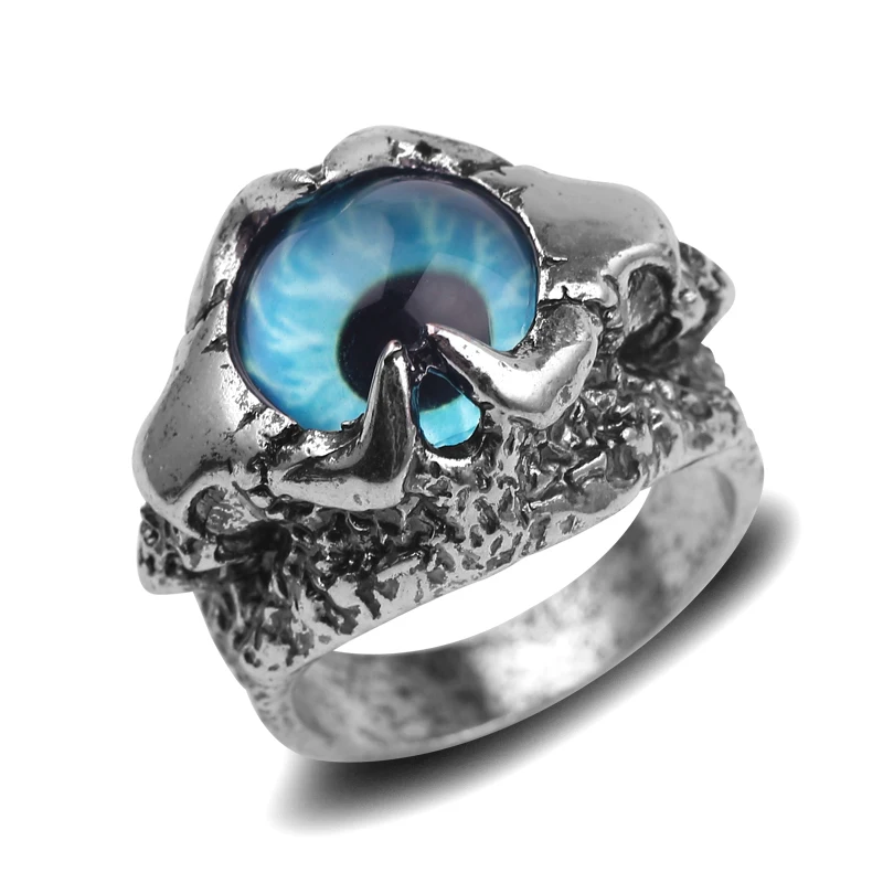 Готическое кольцо с животным, мужское серебряное кольцо, Игра престолов, волк, мужское кольцо, стимпанк, Dark Souls, 3 змейки, кольцо, байкеры, аксессуары - Цвет основного камня: JZ206