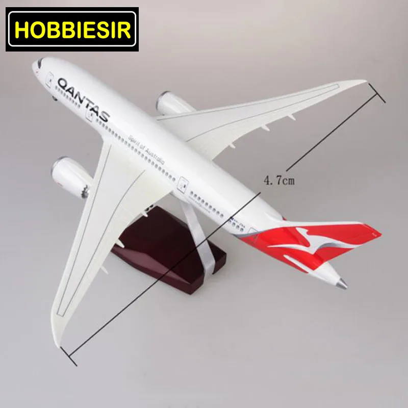 1/130 масштаб 47 см самолет Боинг B787 Dreamliner самолет QANTAS Airways авиакомпания Модель W светильник и колеса Diecast детский подарок