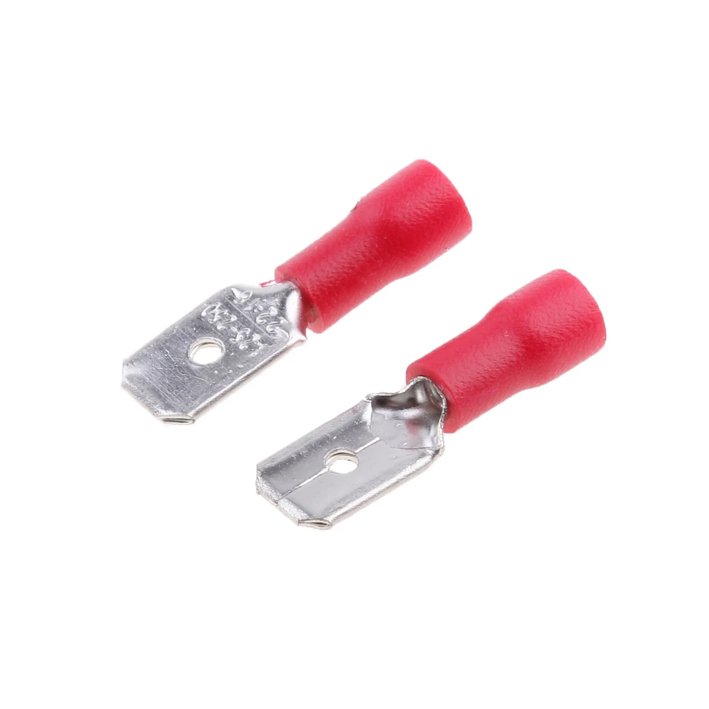 100 Pieces Male Female Insulated Wire Spade Terminal Crimp Connector Red