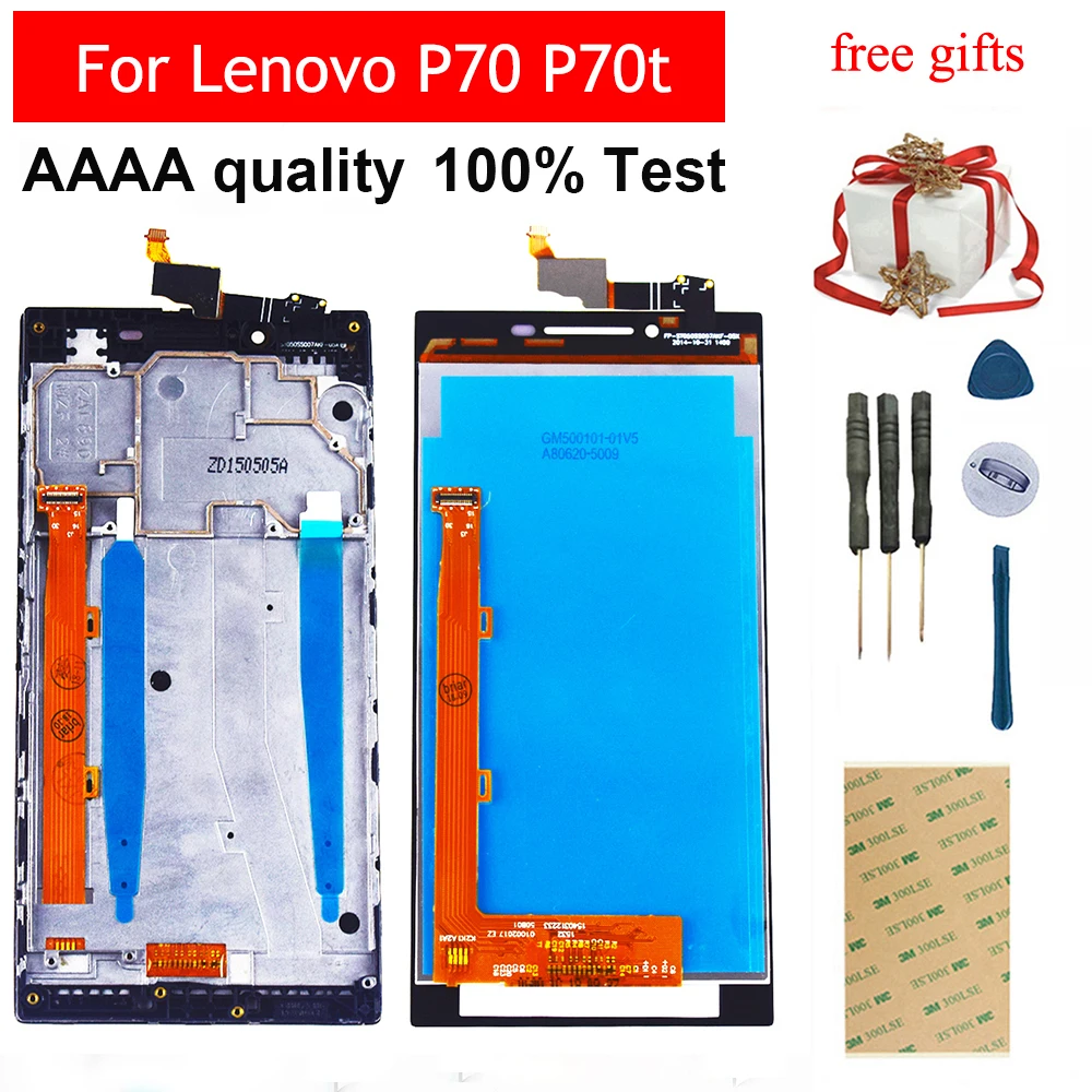 Дешево Для lenovo P70 P70 t P70t P70 A P70A сенсорный экран дигитайзер сенсорная панель стекло + ЖК дисплей монитор сборка + рамка