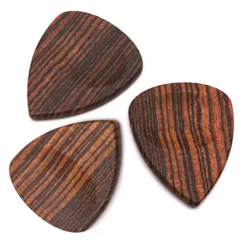 

2 Pcs Wood Acoustic Bass Electric Guitar Pick Paddles Gold Sandalwood