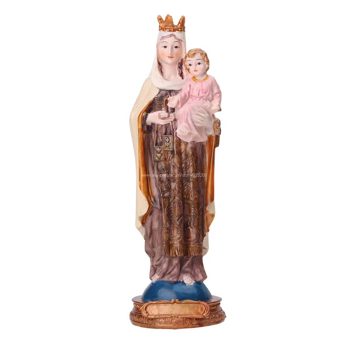 Statue of Our Lady Mount Carmel Virgin Mary & Child Decorative Ornament Figure Sculpture Figurine Catholic Statuary 22cm Height