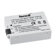 AsperX 1Pc for Canon EOS 550D 600D 650D 700D kiss X4 X5 X6i X7i Rebel T2i T3i T4i T5i LP-E8 LPE8 LP E8 Camera Bateria Battery