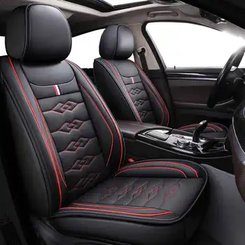 

Leather car seat cover covers protector auto Cushion accessorie for volkswagen cc polo 6r 9n sedan sagitar santana volante caddy