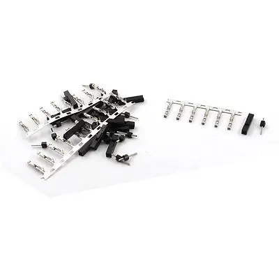 

20Set 1-Pin Black Jumper Wire Housing + Male Female Pin Terminal Connector