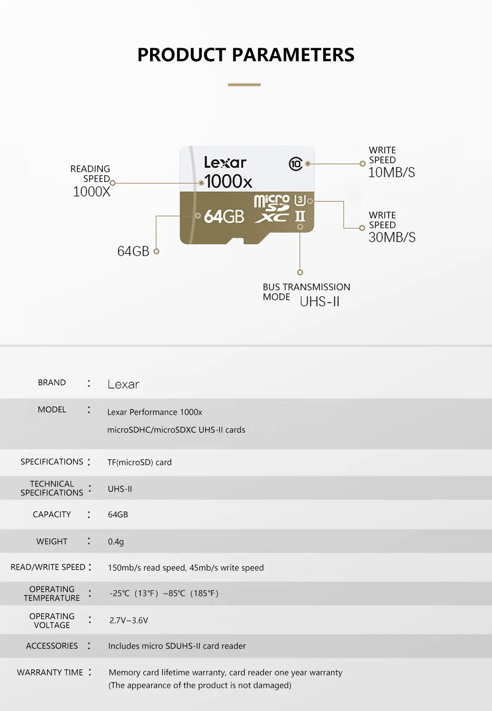 Новинка, Lexar 150 МБ/с./с, 1000x, Micro SD, 32 ГБ, класс 10, 64 ГБ, micro SDXC, 128 ГБ, tf карта памяти, считыватель UHS для дрона, спортивной видеокамеры