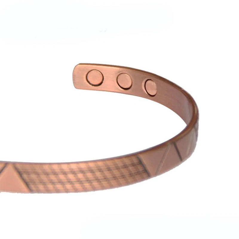 Women Magnetic Copper Bracelet Fashion Rose Gold Color Magnet Copper Bangle Bracelet Healing Jewelry for Woman Men Accessories