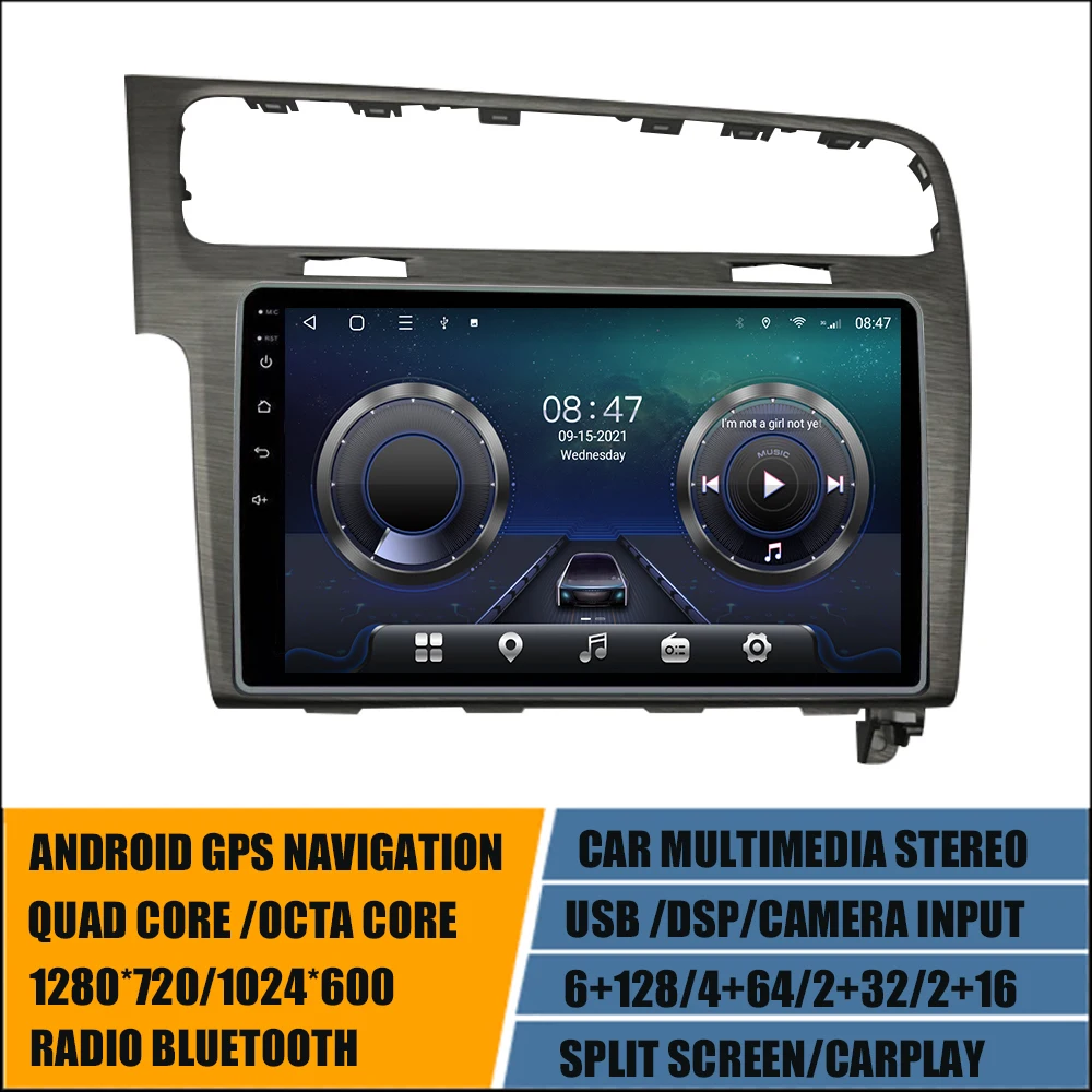 

Автомобильная магнитола 10 дюймов для VW Golf 7 MK7 2013-2017 Android 11, навигационная мультимедийная стереосистема 2 Din DSP Carplay 6 + 128G