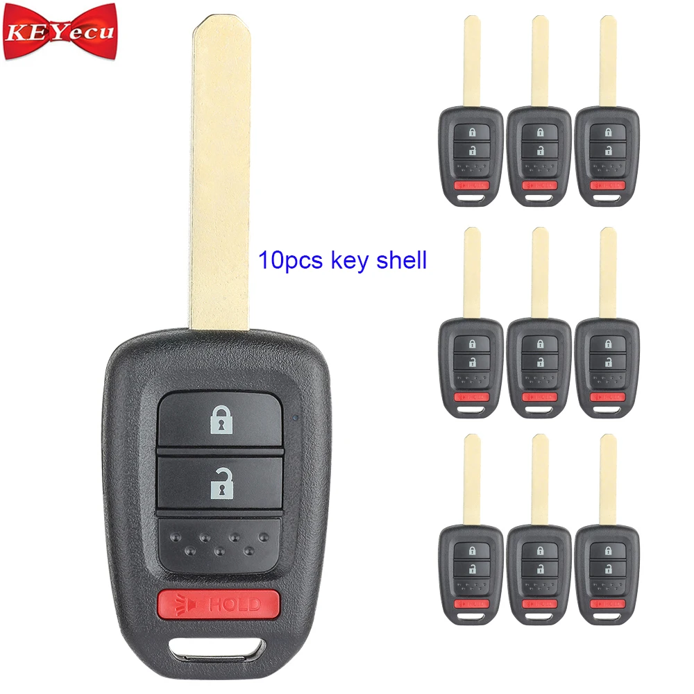 KEYECU 10 шт. для Honda CR V HR Crosstour 2013 2014 2015 2016 чехол дистанционного ключа Fob 2 + 1 кнопка