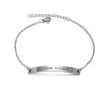 JNS616 KPOP Черный Розовый металлический браслет Лиза Роза Дженни Jisoo браслет на день рождения модные аксессуары для мужчин, женщин, девочек и мальчиков